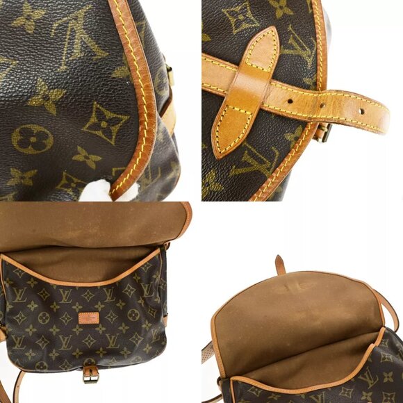 LOUIS VUITTON Logo Saumur 30 Shoulder Bag Monogram Leather Brown M42256 84YF094 - Picture 5 of 16